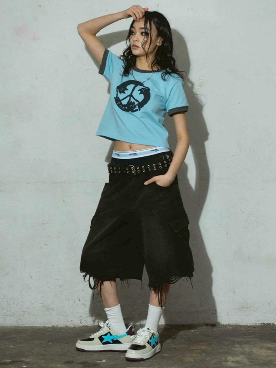 【DOMINANT】Purrfect Peace Ringer Crop T-Shirt
