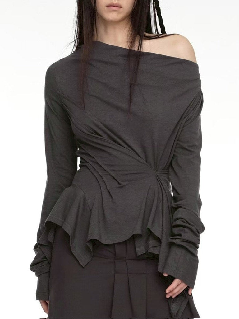 【NACHE】INCLINE DRAPING LONG SLEEVE