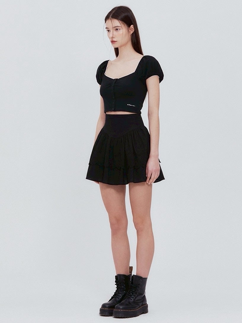 【NOTYOURROSE】Lace square t-shirt