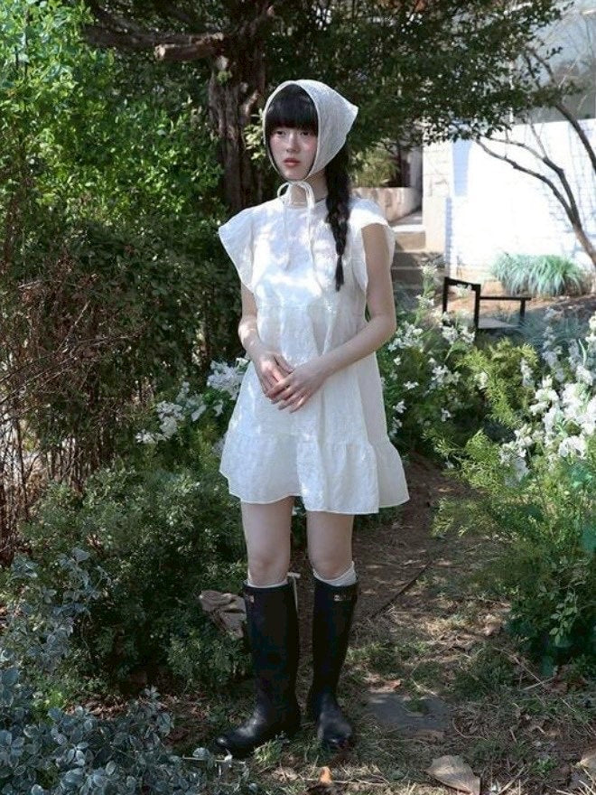 【Uglyshadow】FLOWER RUFFLE DRESS