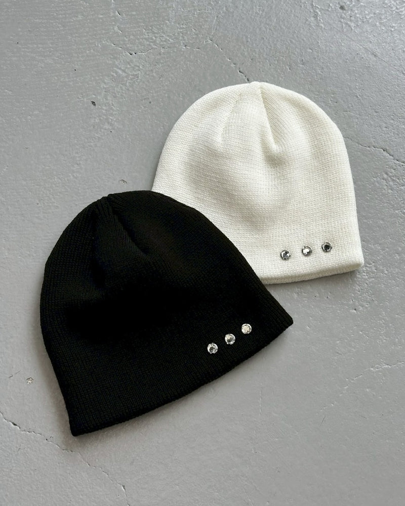 受注制【LUV CODE】cubic studs beanie (2color)