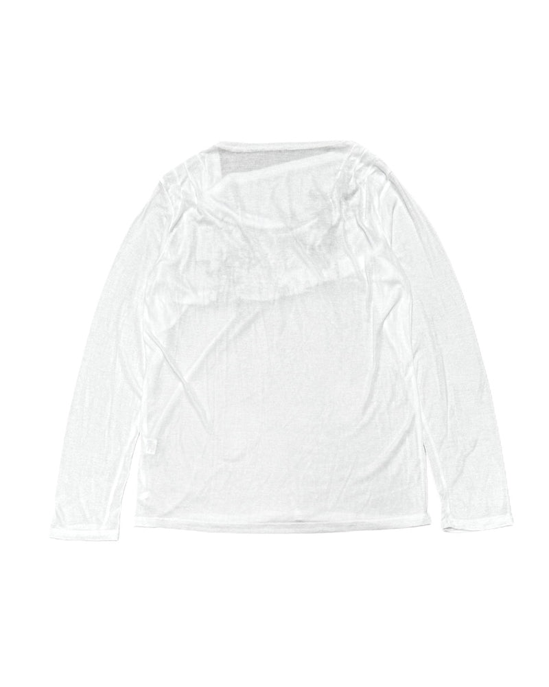 受注制【Never mind the XU】see-through loose long sleeve / 【ネバーマインドザエックスユー】シースルールーズプリント長袖Ｔシャツ
