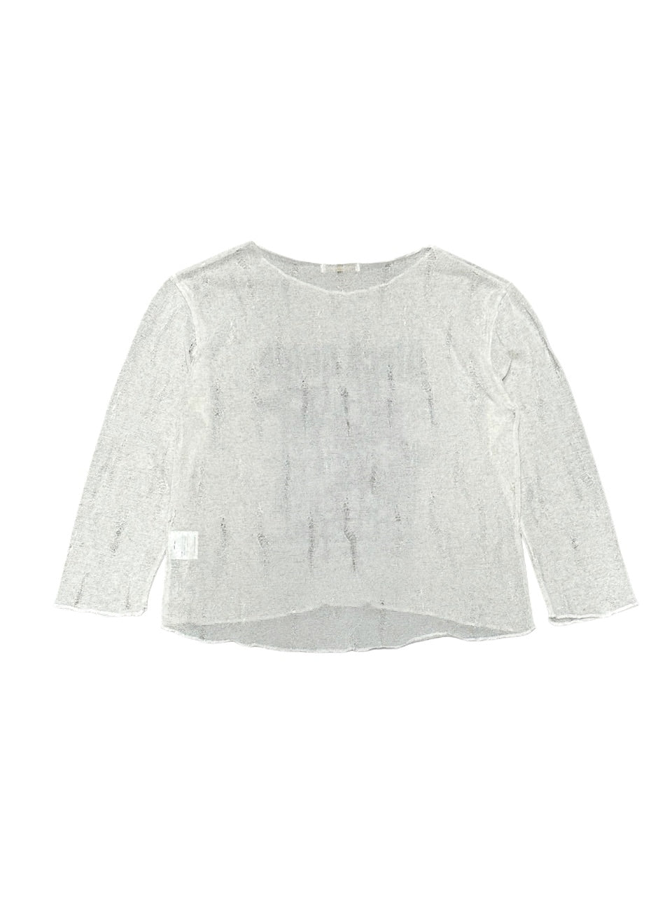 受注制【Never mind the XU】see-through damage knit (2color) / 【ネバーマインドザエックスユー】シースルーダメージサマーニット