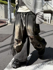 受注制【Never mind the XU】balloon damage denim pants