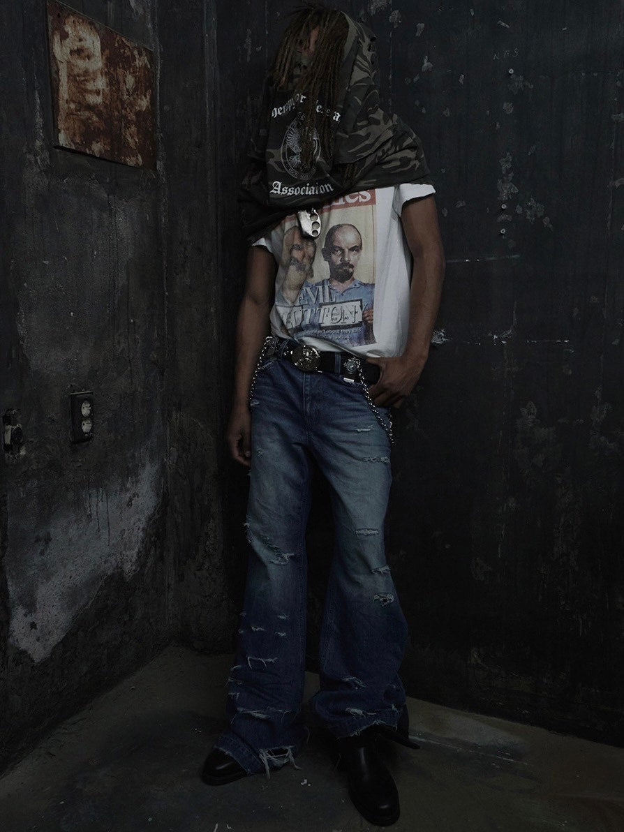 【SUNDAY OFF CLUB】RAVAGE Flared Denim