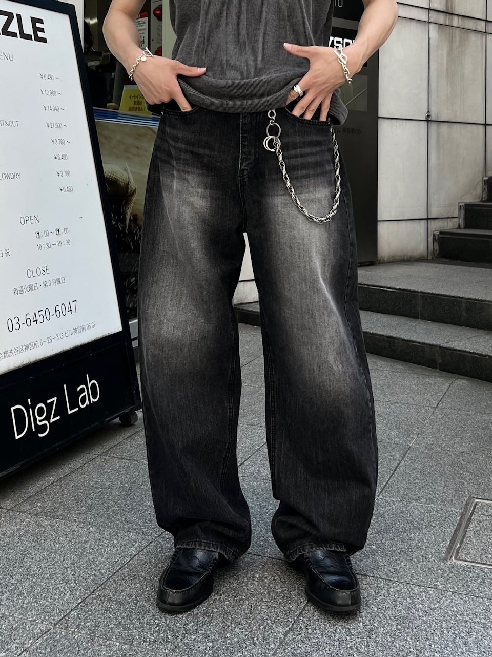 大阪店WEB限定受注制【Chikashitsu +】vintage wash semi wide denim pants 4 / 【チカシツプラス】ヴィンテージウォッシュセミワイドデニムパンツ