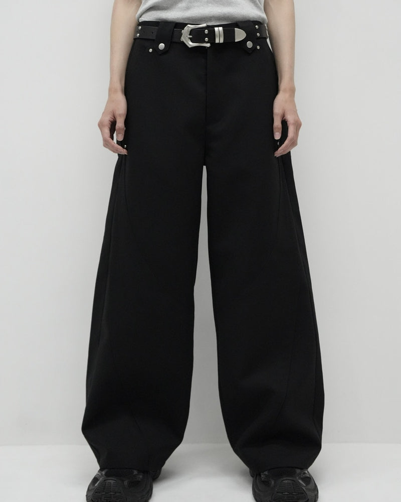 【CS】SEAM DESIGN DRAPE WIDE PANTS