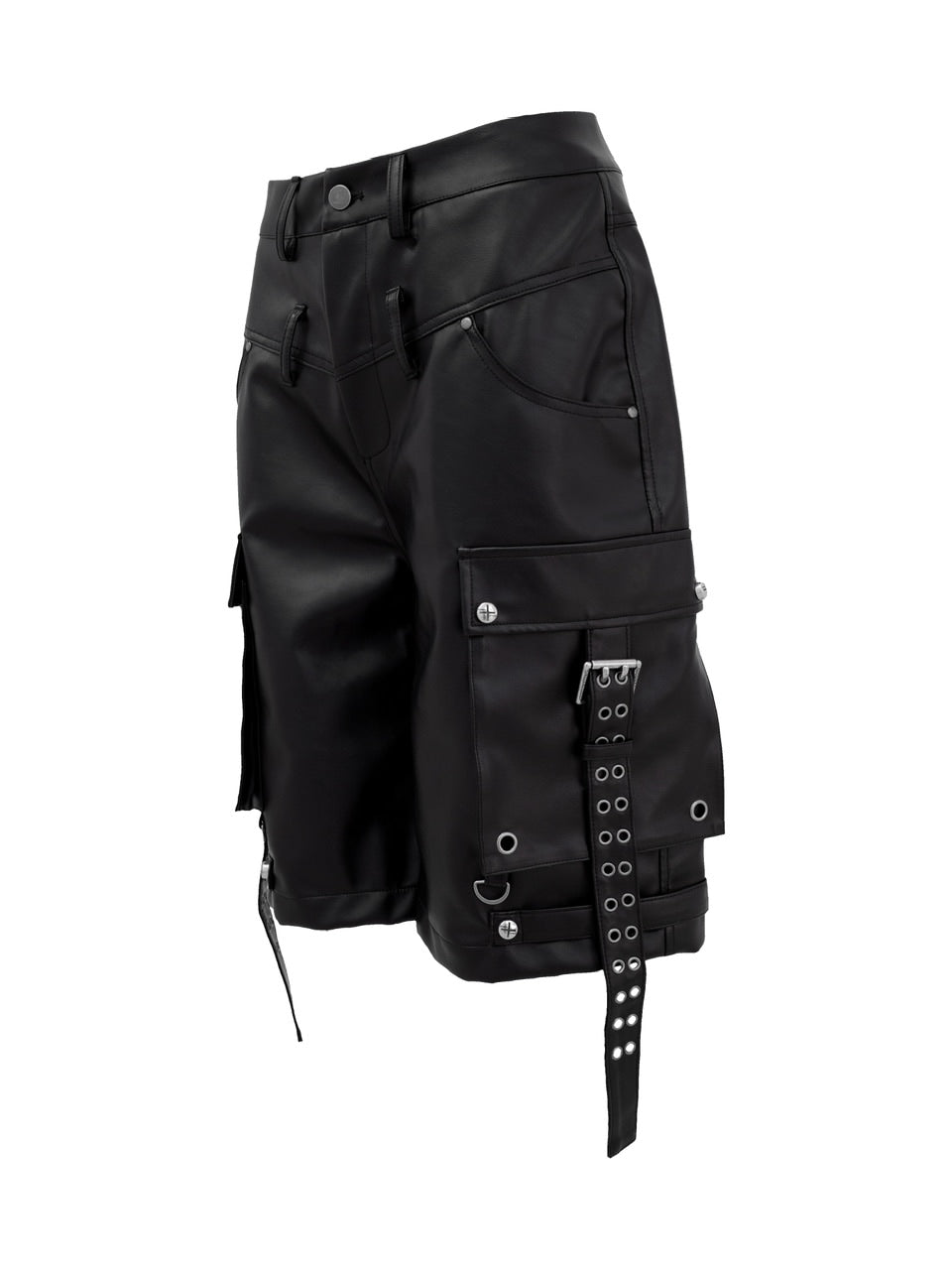 【Rosen Kreuz】DOUBLE WAIST LEATHER SHORT PANTS