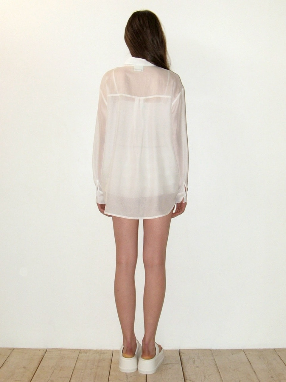 【CRANK】FLOWER STRIPED SHEER SHIRT / 【クランク】フラワーストライプボーダーシアー長袖シャツ