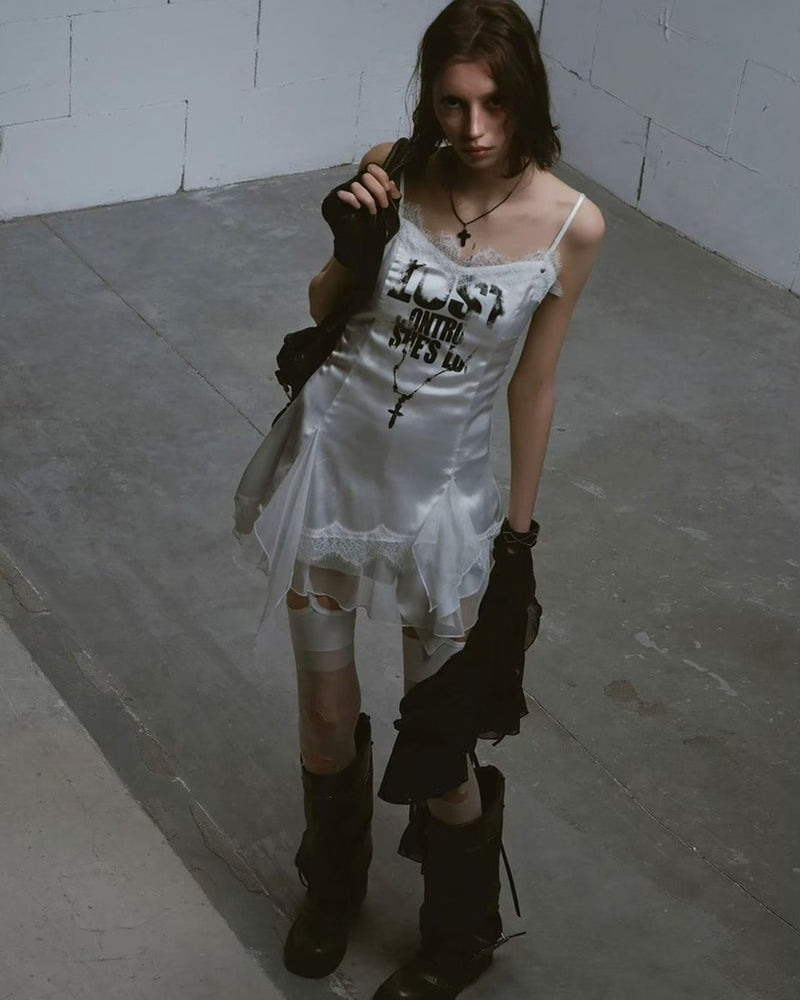 【Cest Nous】Satin Lace Camisole Dress / 【セヌー】サテンレースキャミワンピース