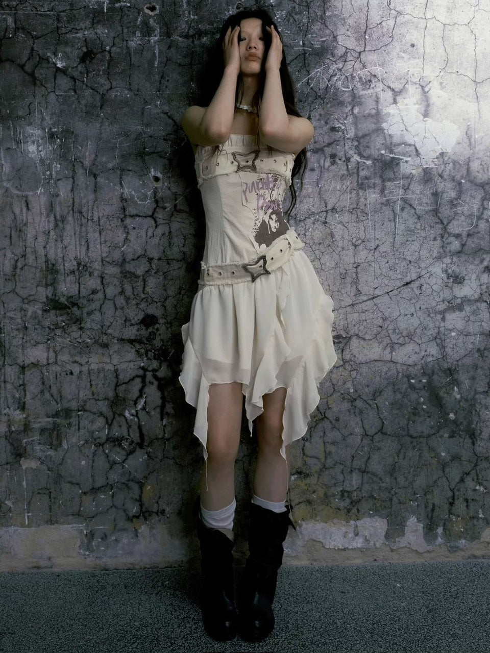 【Cest Nous】Butterfly Strapless Dress / 【セヌー】バタフライチューブトップワンピース