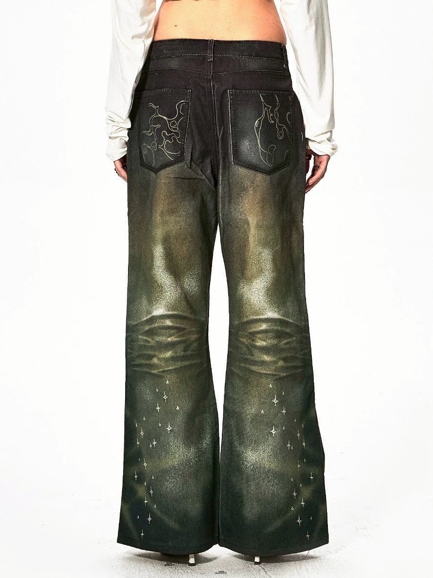 【DND4DES】OCEAN PSYCHEDELIC RHINESTONE JEANS