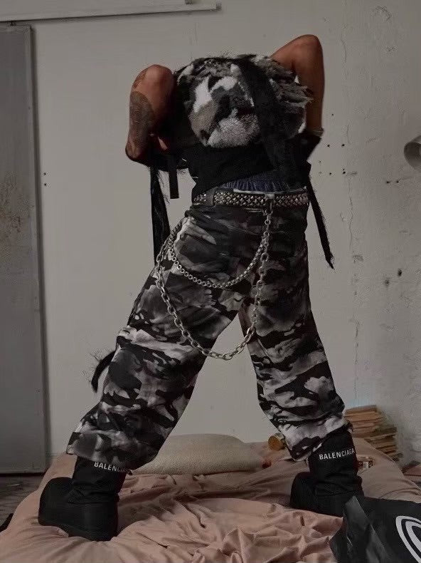 DND4DES】DECONSTRUCTED PLEATED CAMO BAGGY PANTS – PRESSING WEB SHOP