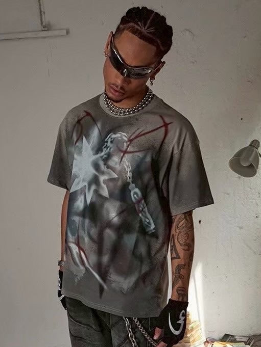 【DND4DES】METEOR HAMMER ABSTRACT GRAFFITI T-SHIRT