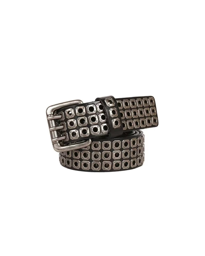 【DND4DES】TRIPLE RIVET LEATHER BELT