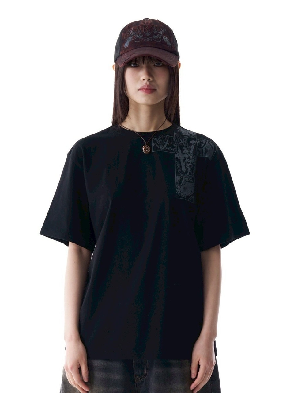 【AAKAM】CROS2 Printed Half Top