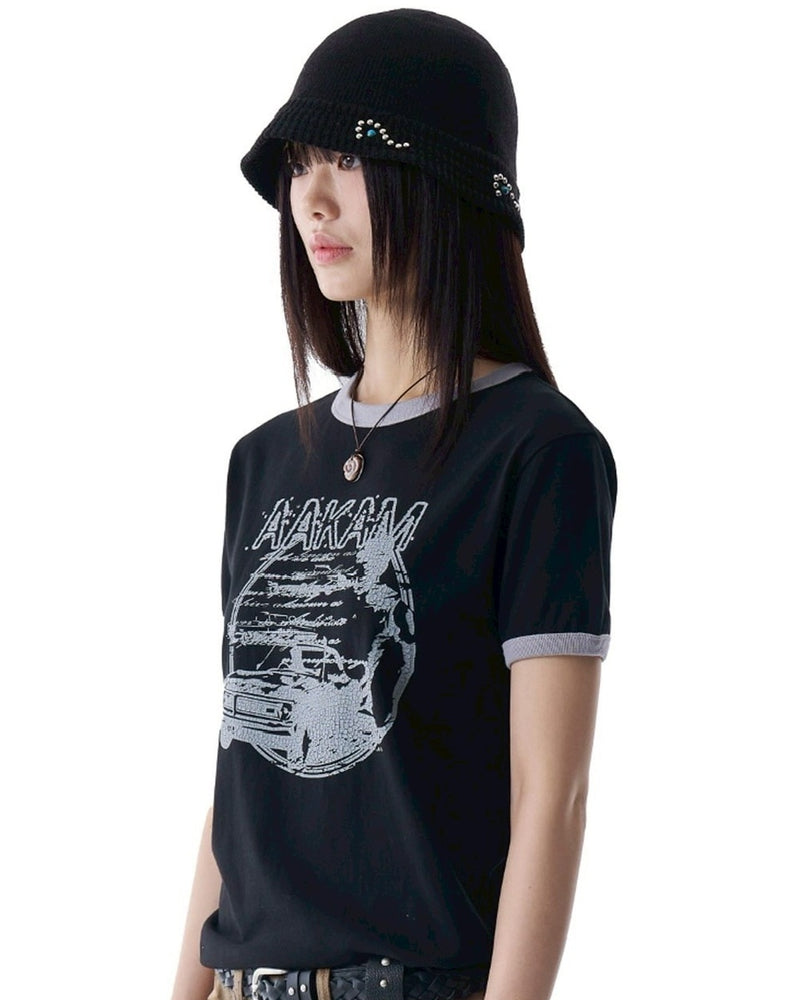【AAKAM】Multi Studded Knit Bucket Hat
