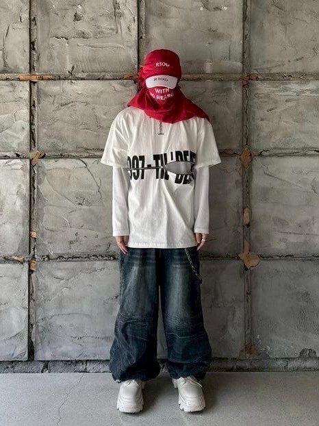 【roaringrad】LAYERED ZIPPER T-SHIRTS / 【ロアリングラド】レイヤードジッパーロゴ半袖Tシャツ