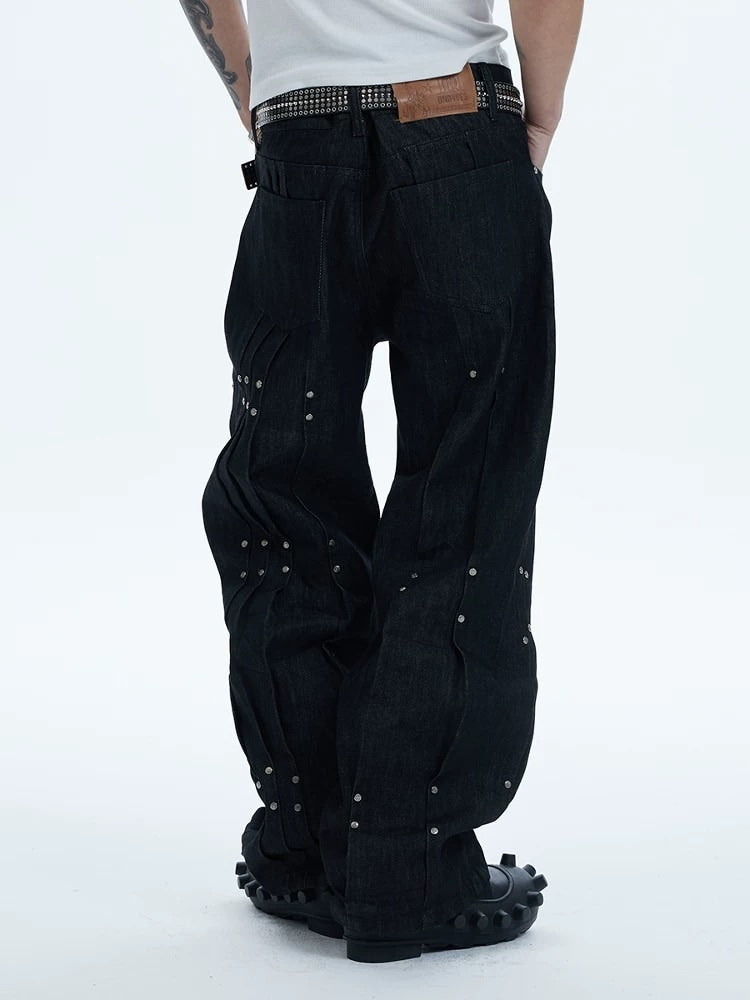 【DND4DES】RIVETED PLEATED DENIM