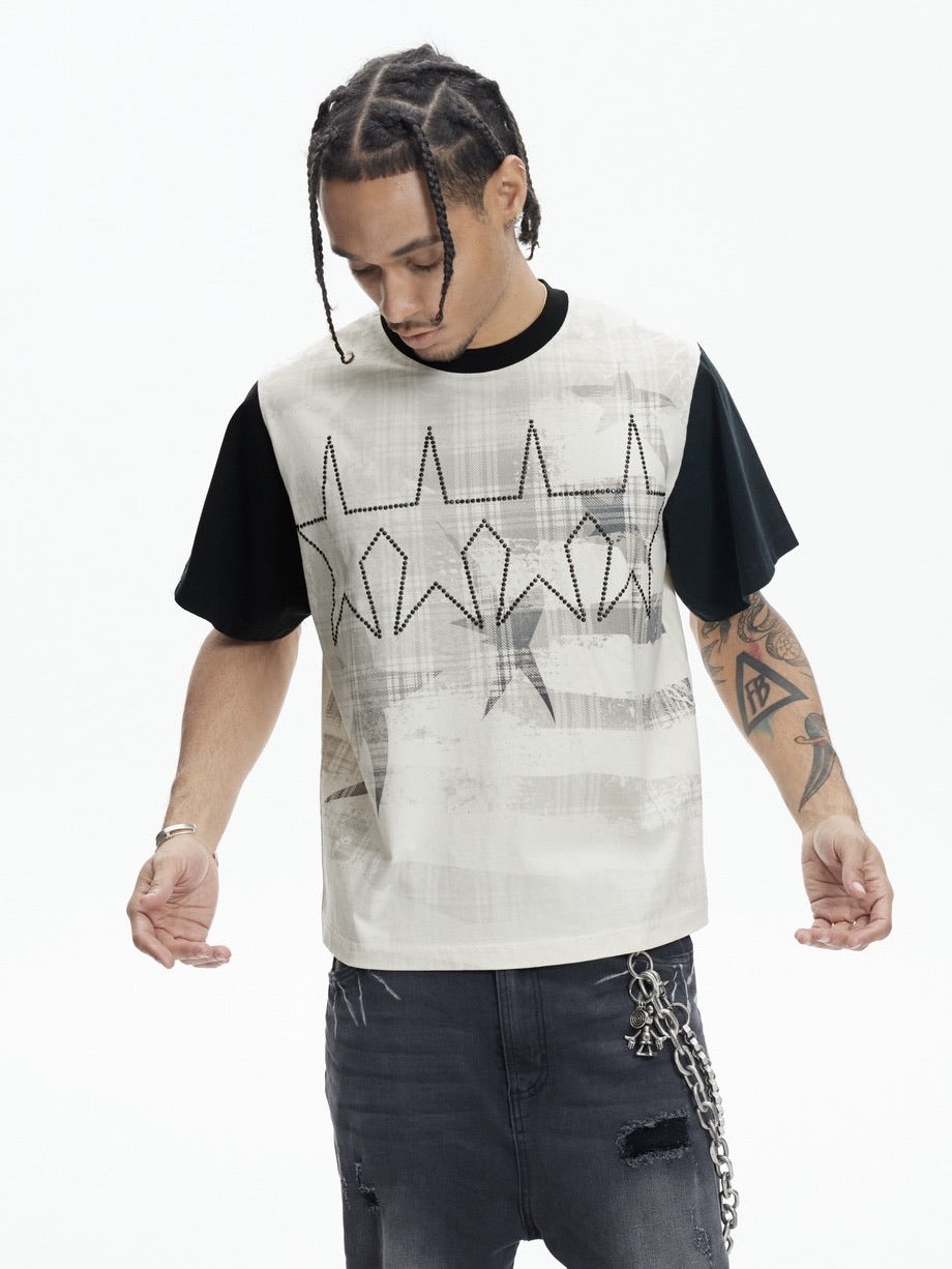 【DND4DES】STAR HOT DIAMOND CONTRAST COLOR T-SHIRT