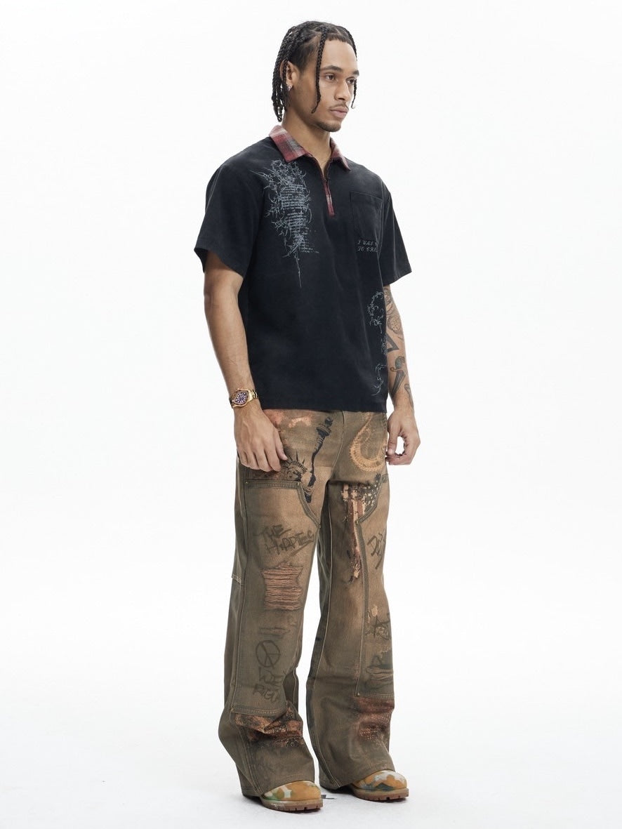 【DND4DES】RUNE ZIP-UP POLO SHIRT