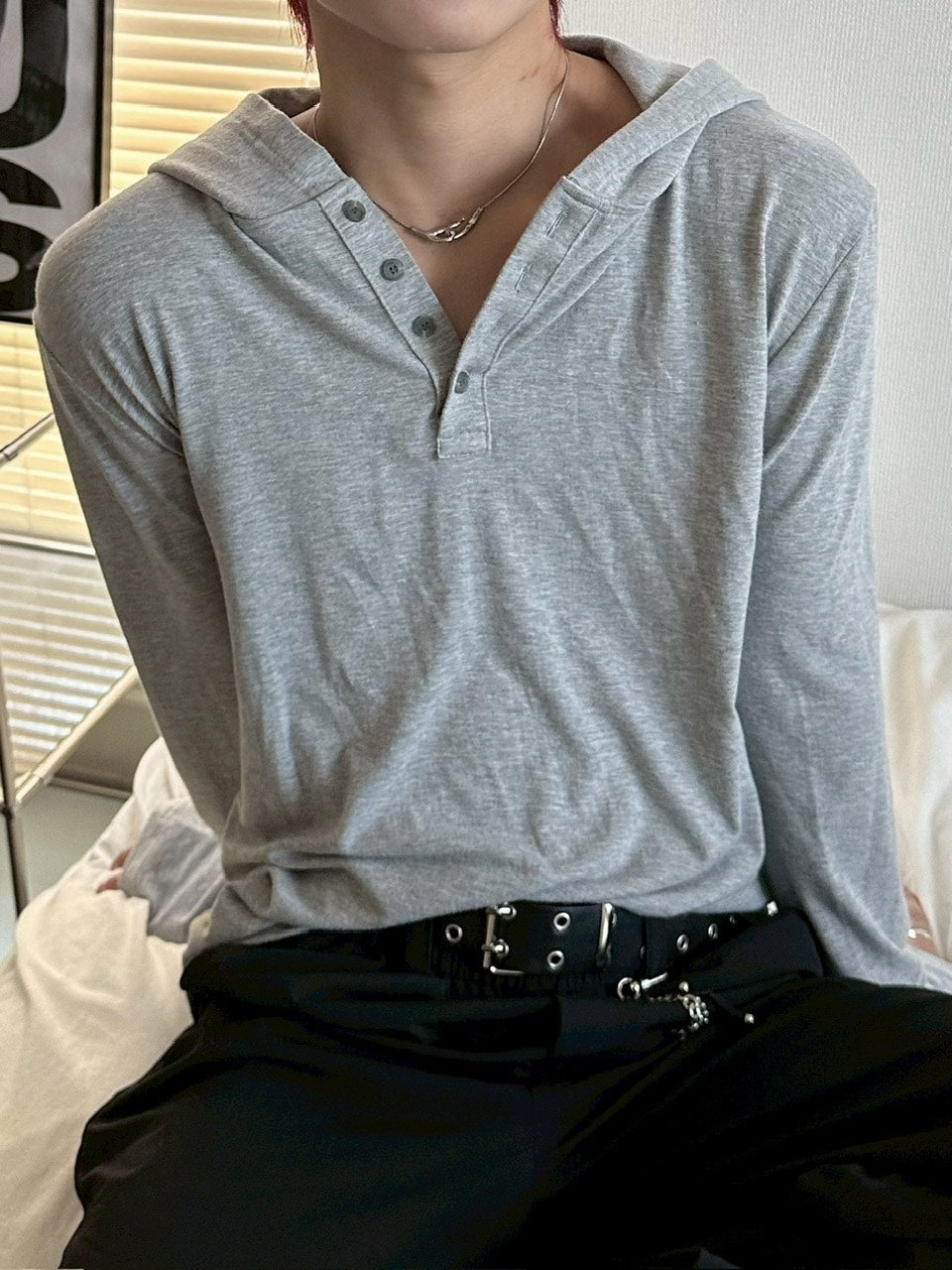 受注制【LUV CODE】hooded long sleeve tee (2color)