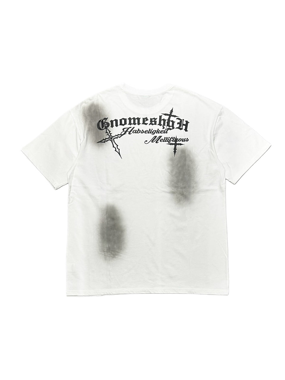 受注制【Never mind the XU】dirty cross print tee (2color) / 【ネバーマインドザエックスユー】ダーティークロスプリント半袖Tシャツ