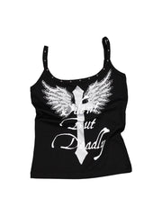 【SETUP‐EXE】CROSS STUDDED SLEEVELESS / 【セットアップエグゼ】クロススタッズキャミソール