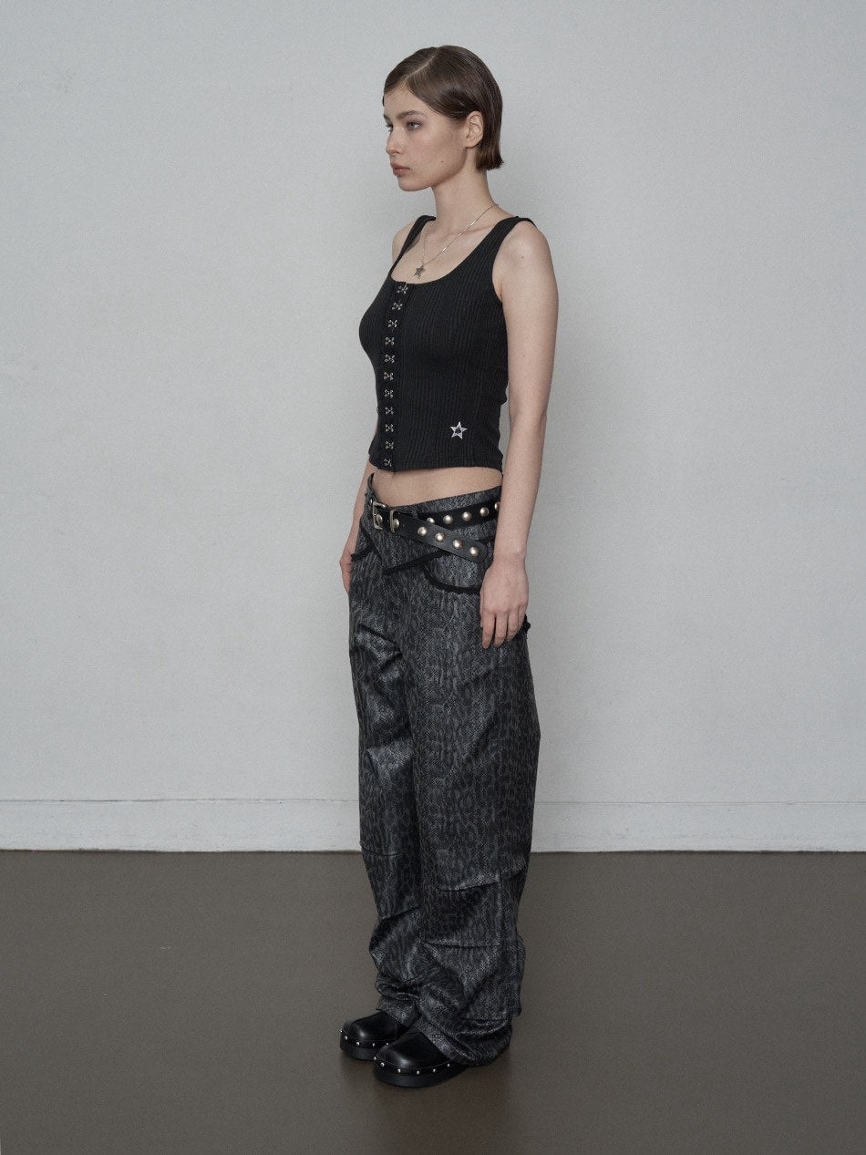 【SETUP‐EXE】LACE HOOK SLEEVELESS / 【セットアップエグゼ】レースフックタンクトップ