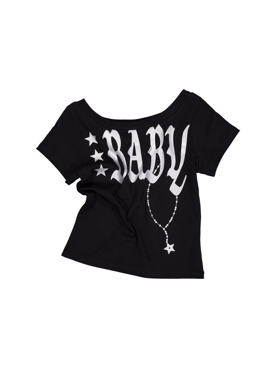 【SETUP‐EXE】BABY WIDE NECK TOP / 【セットアップエグゼ】ベイビーワイドネック半袖Tシャツ