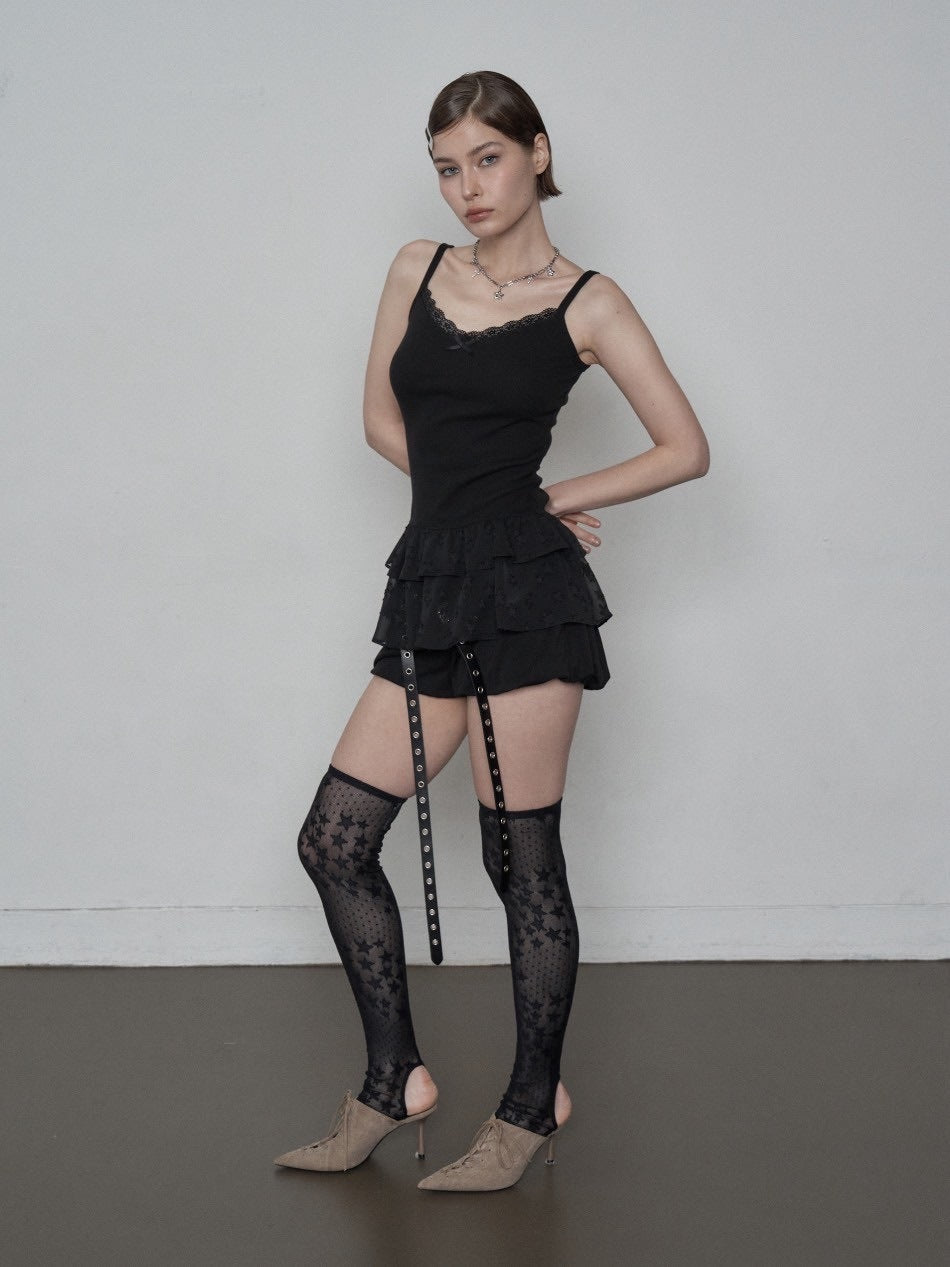 【SETUP‐EXE】CHIFFON FRILL SLEEVELESS / 【セットアップエグゼ】シフォンフリルキャミソール