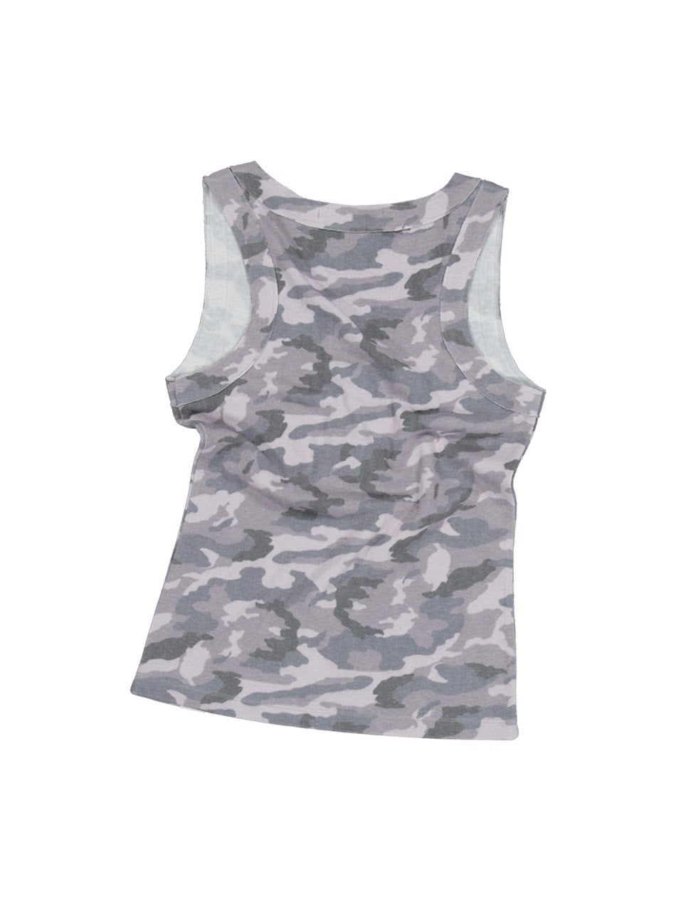 【SETUP‐EXE】CAMO RAW EDGE SLEEVELESS / 【セットアップエグゼ】カモローエッジタンクトップ