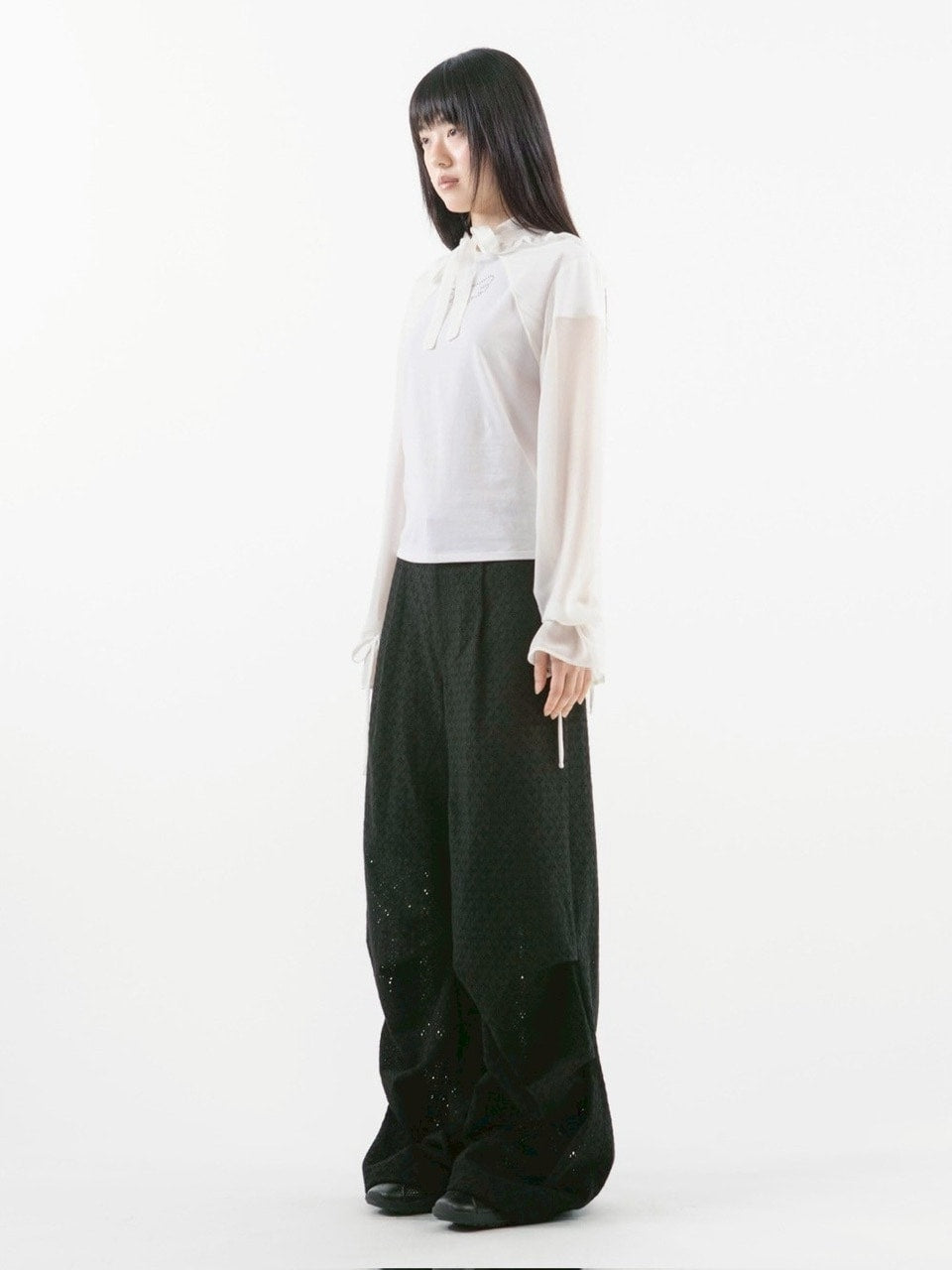 【TUOMIO】CHIFFON HOODED BOLERO / 【トゥオミオ】シフォンフードボレロ