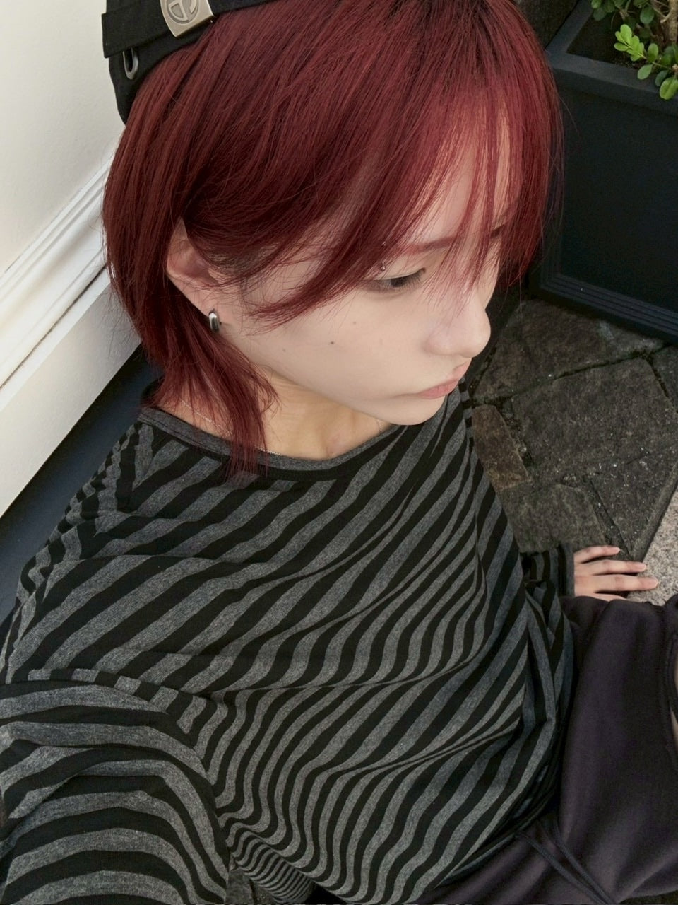 国際配送【LUV CODE】stripe long sleeve tee