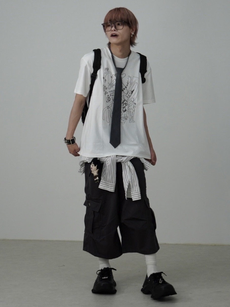 国際配送【Nerd out XU】sketch pattern tee