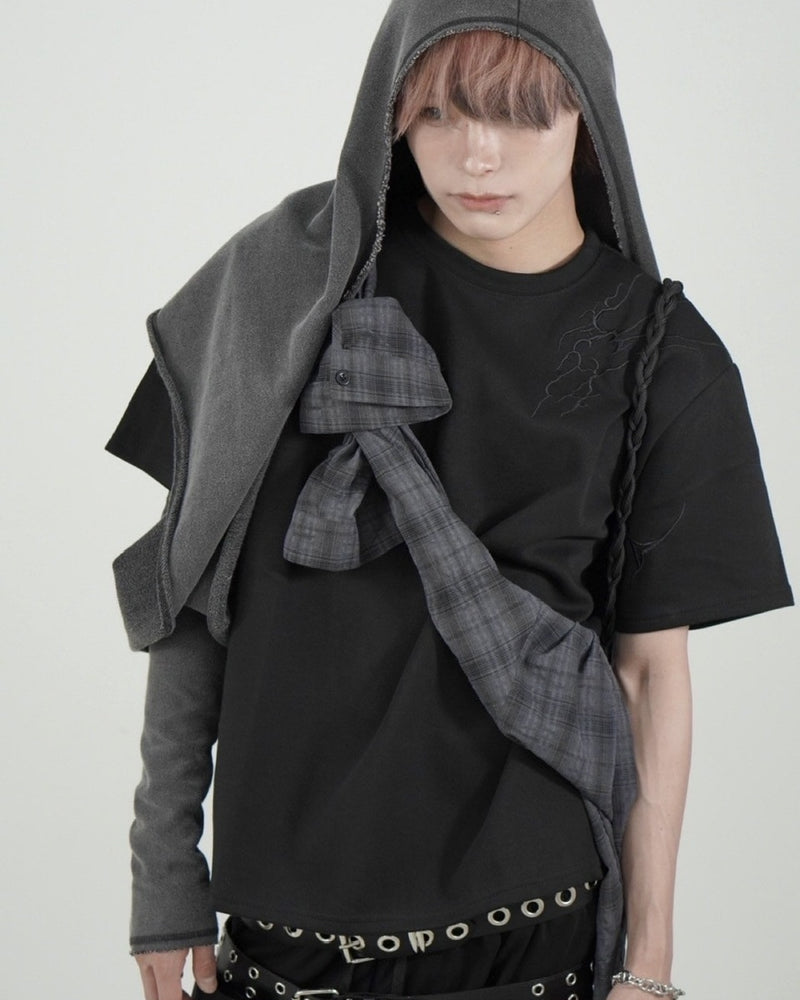 国際配送【Nerd out XU】lightning pattern tee (3color) / 【ナードアウトエックスユー】メタリックロゴ半袖Tシャツ