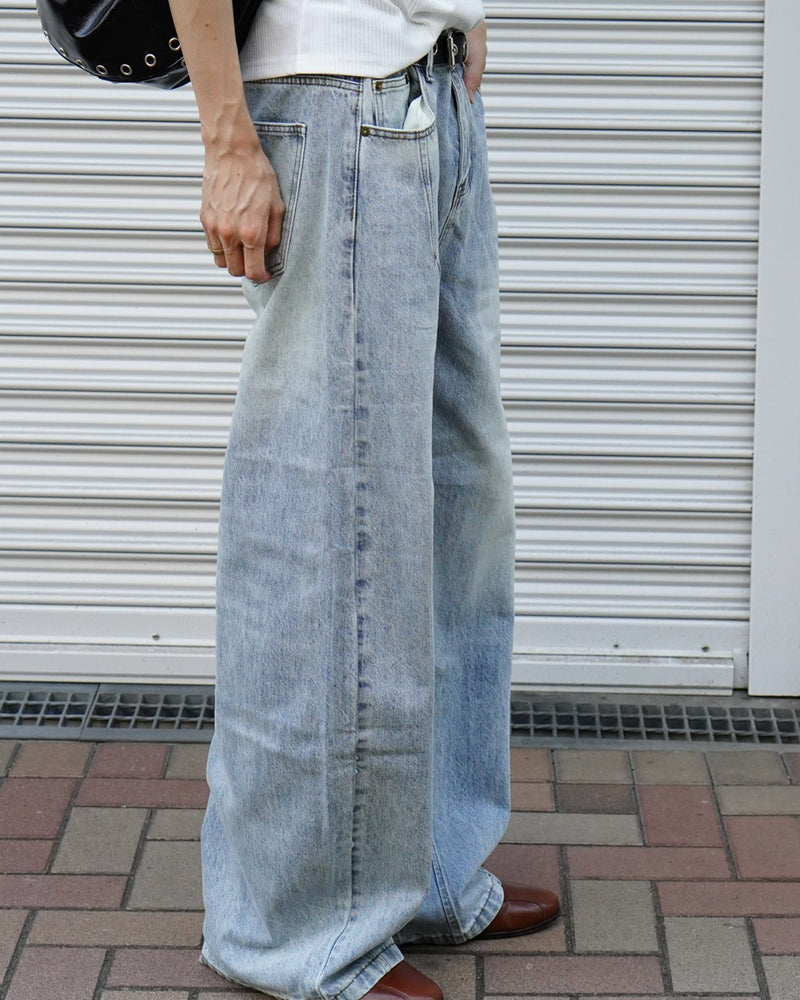 東京店WEB限定受注制【Chikashitsu +】barrel leg jeans
