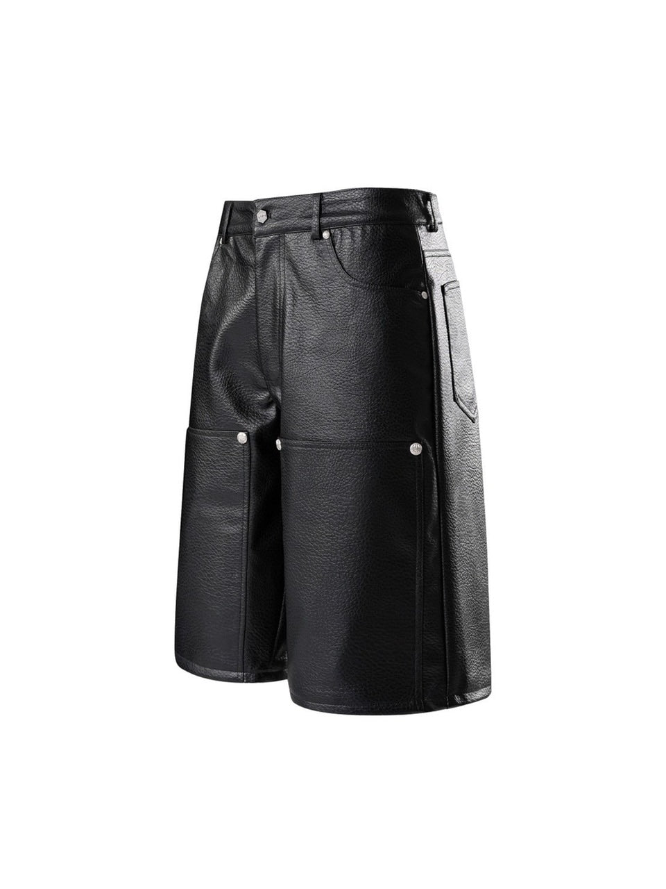 【The Boy Has No Patience】LUMINOUS DAWN LEATHER SHORTS / 【ザボーイハズノーペーシェンス】リベットコーティングハーフパンツ