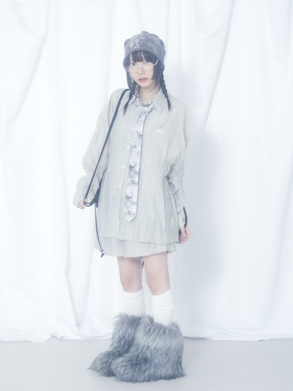 国際配送【Nerd out XU】crape sheer shorts / 【ナードアウトエックスユー】クレープシアーショートパンツ