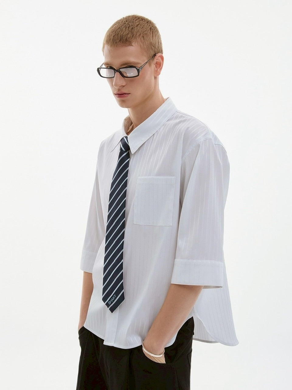 【ESC STUDIO】shaky tie chil shirt/ 【イーエスシーステュディオ】シェイキータイチル半袖シャツ