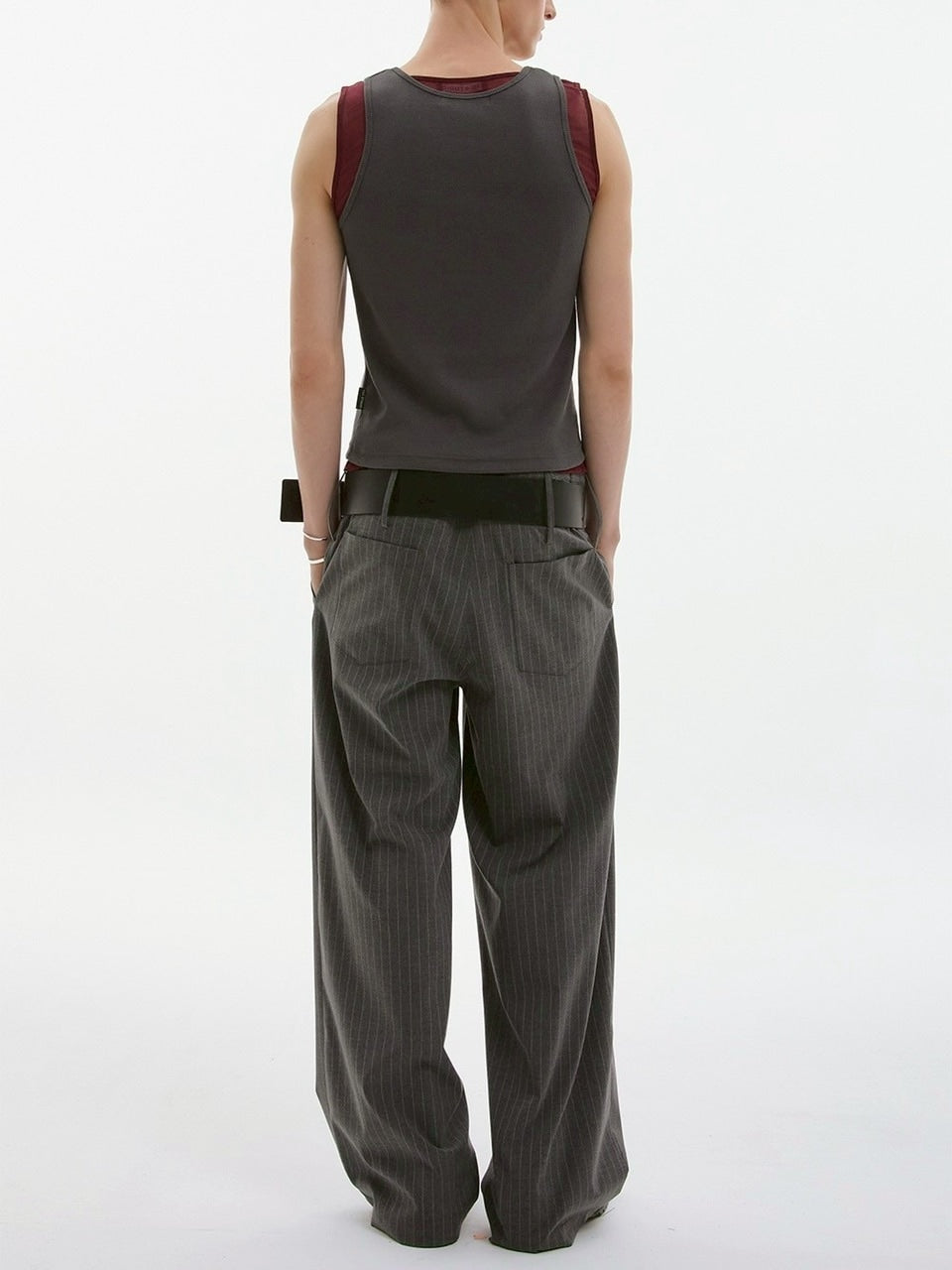 【ESC STUDIO】spacious belt pants/ 【イーエスシーステュディオ】スペイシャスベルトパンツ