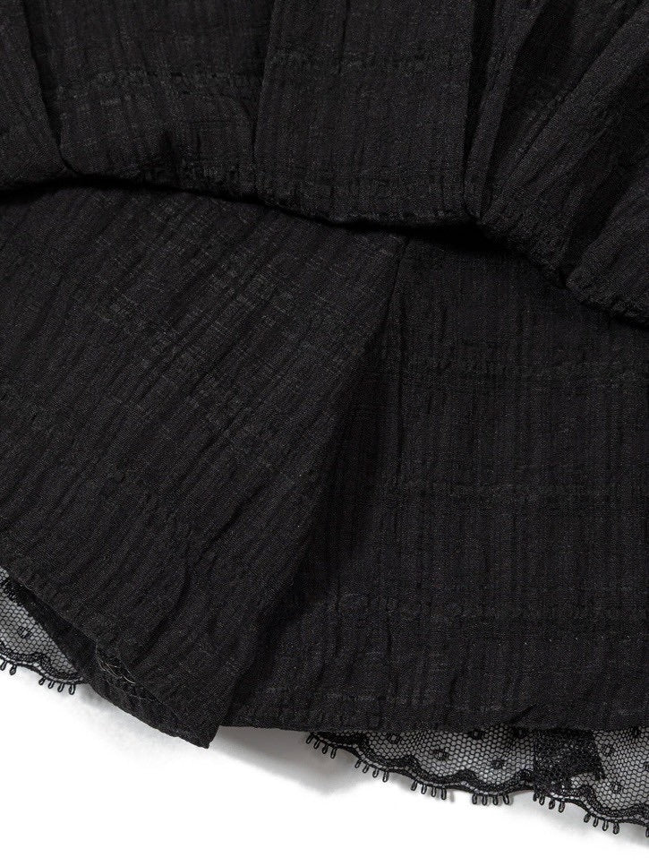 【Uglyshadow】CHECK SHIRRING SKIRT / 【アグリーシャドウ】チェックシャーリングミニスカート