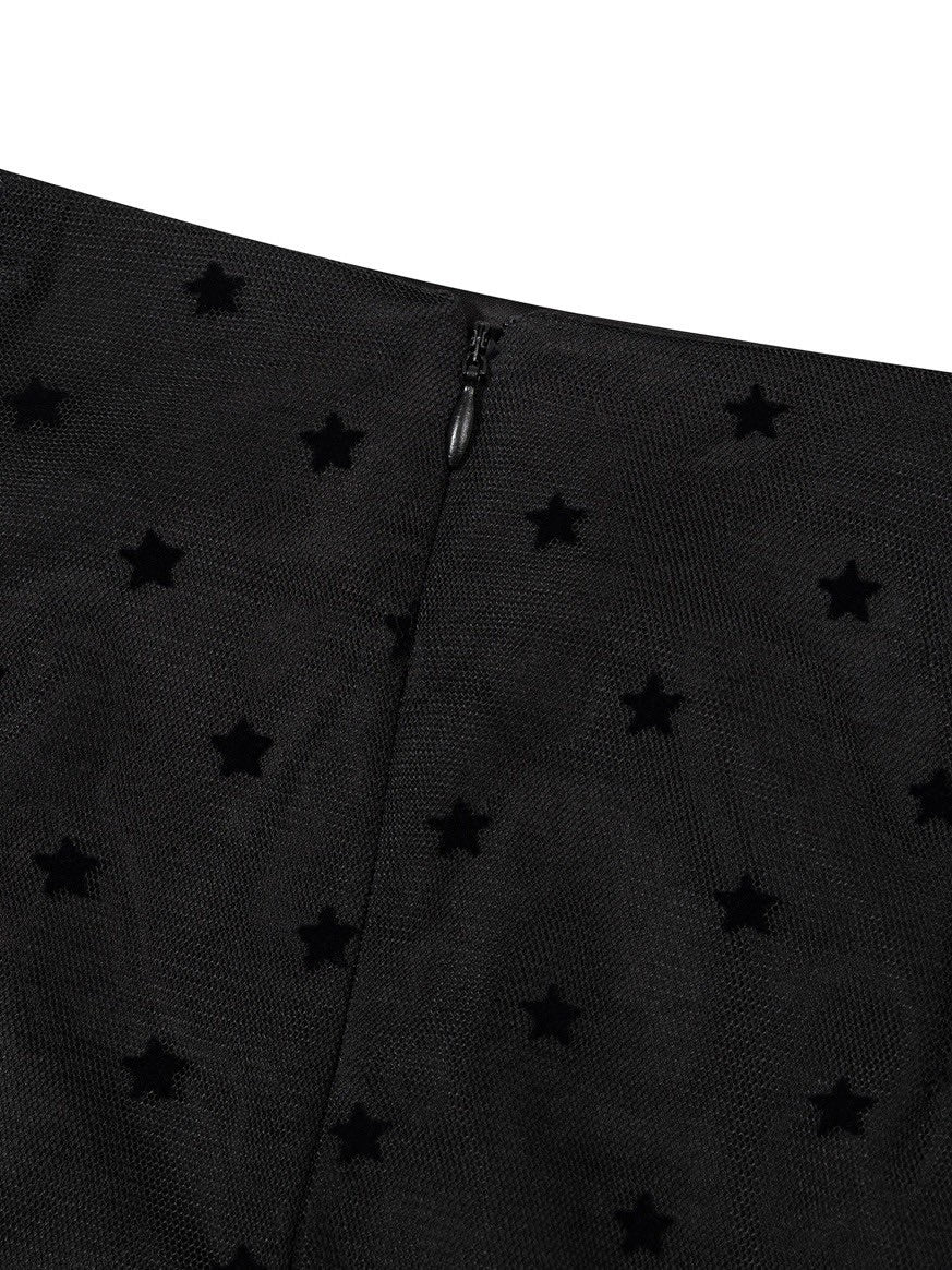 【Uglyshadow】 MESH STAR RUFFLE MINI SKIRT / 【アグリーシャドウ】メッシュスターラッフルミニスカート