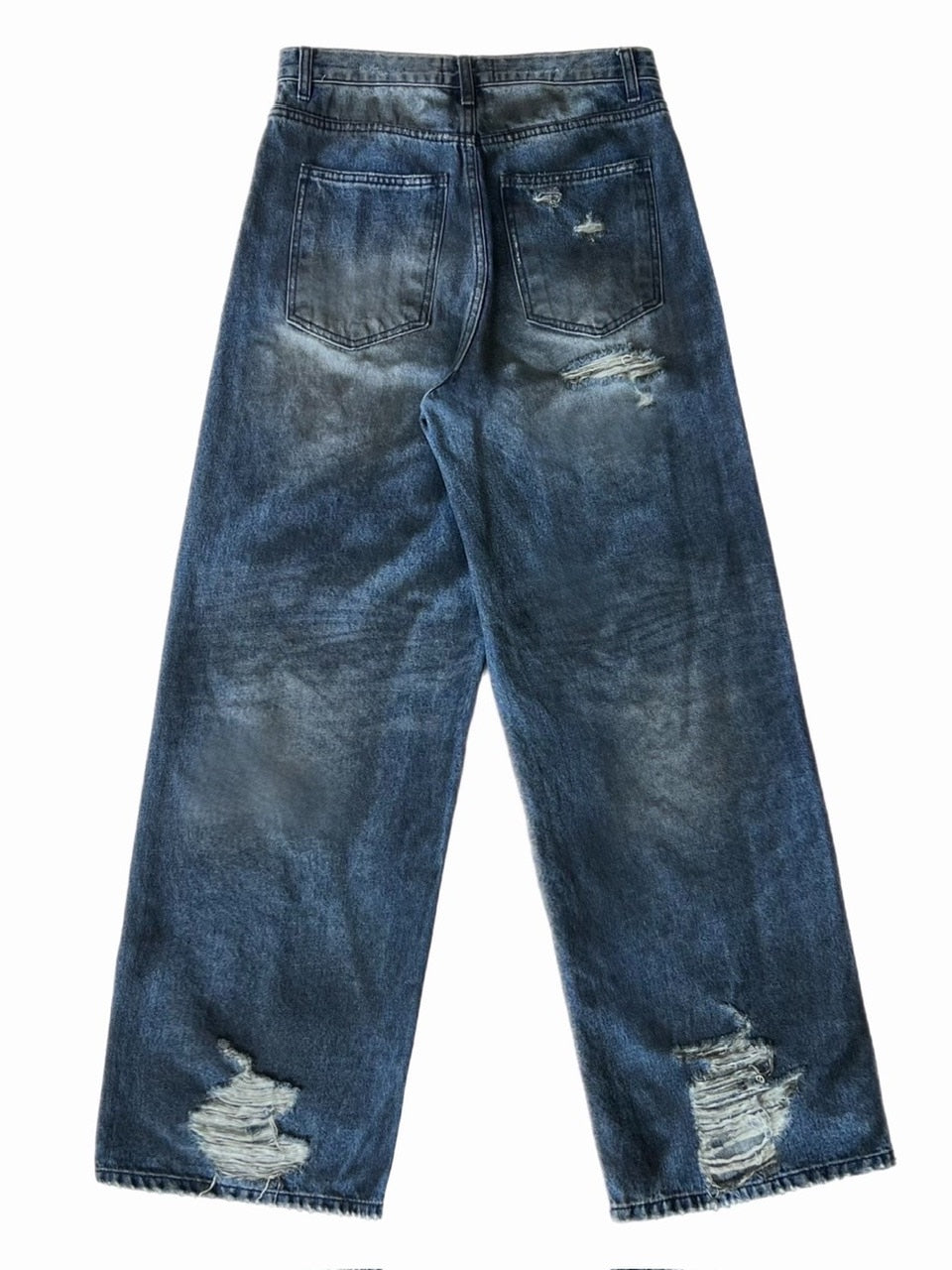受注制【Chikashitsu +】oiled wash destroy denim pants / 【チカシツプラス】オイルドウォッシュデストロイデニムパンツ