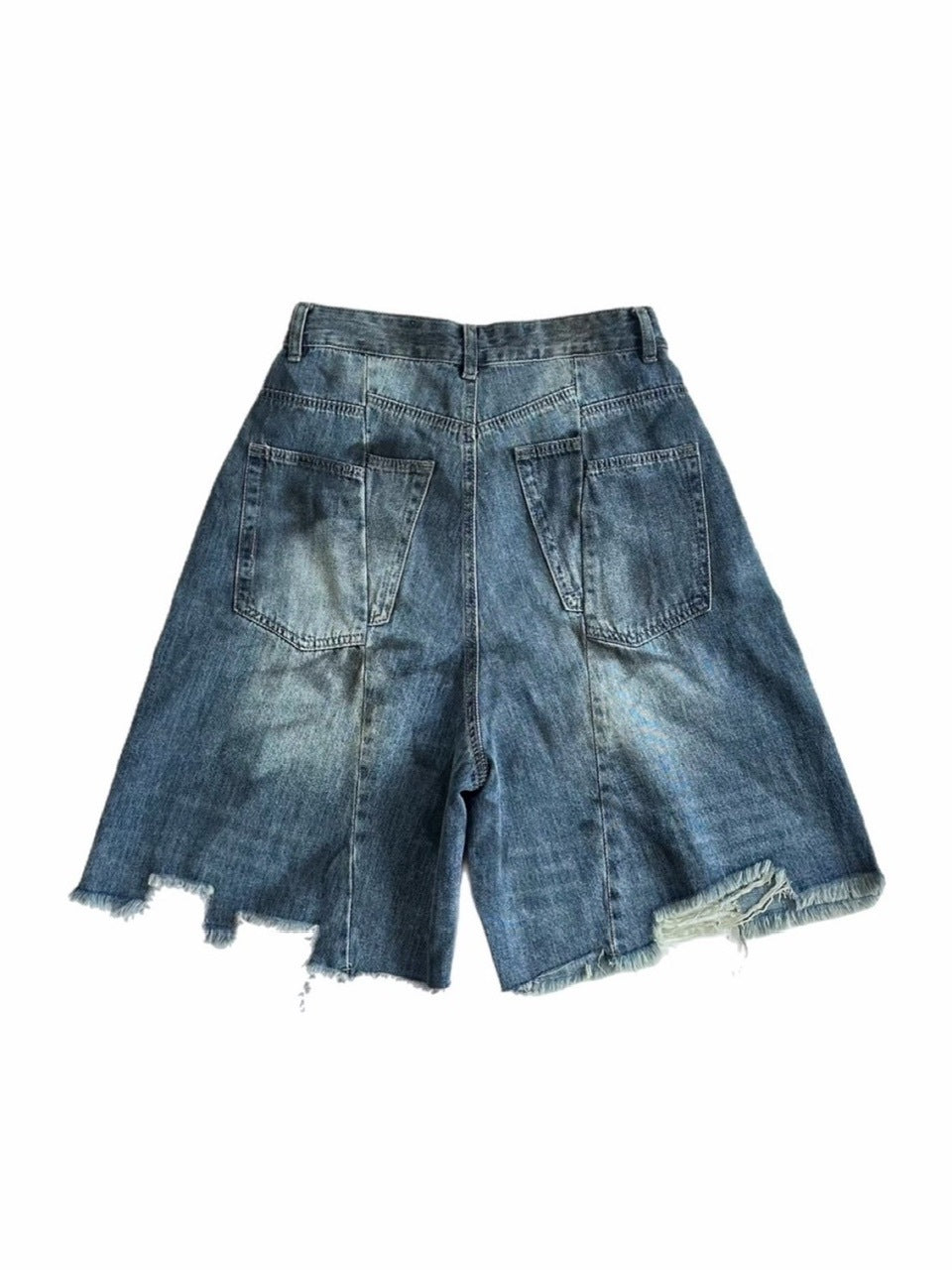 受注制【Chikashitsu +】oiled wash damage bermuda pants / 【チカシツプラス】オイルドウォッシュダメージバミューダパンツ (2color)