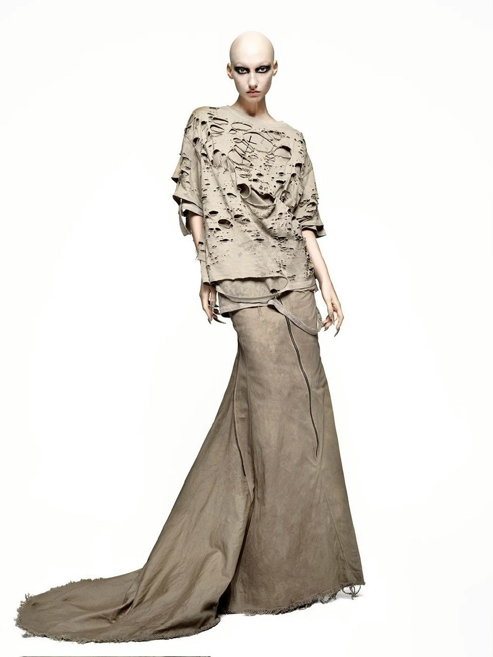 【LATUI ATELIER】ENSO T-SHIRT / 【ラトゥイ アトリエ】クラッシュドダメージ半袖Tシャツ