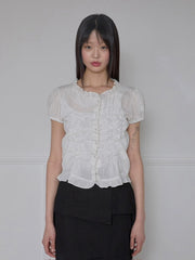 【FLAREUP】Saya Frill Puff Blouse