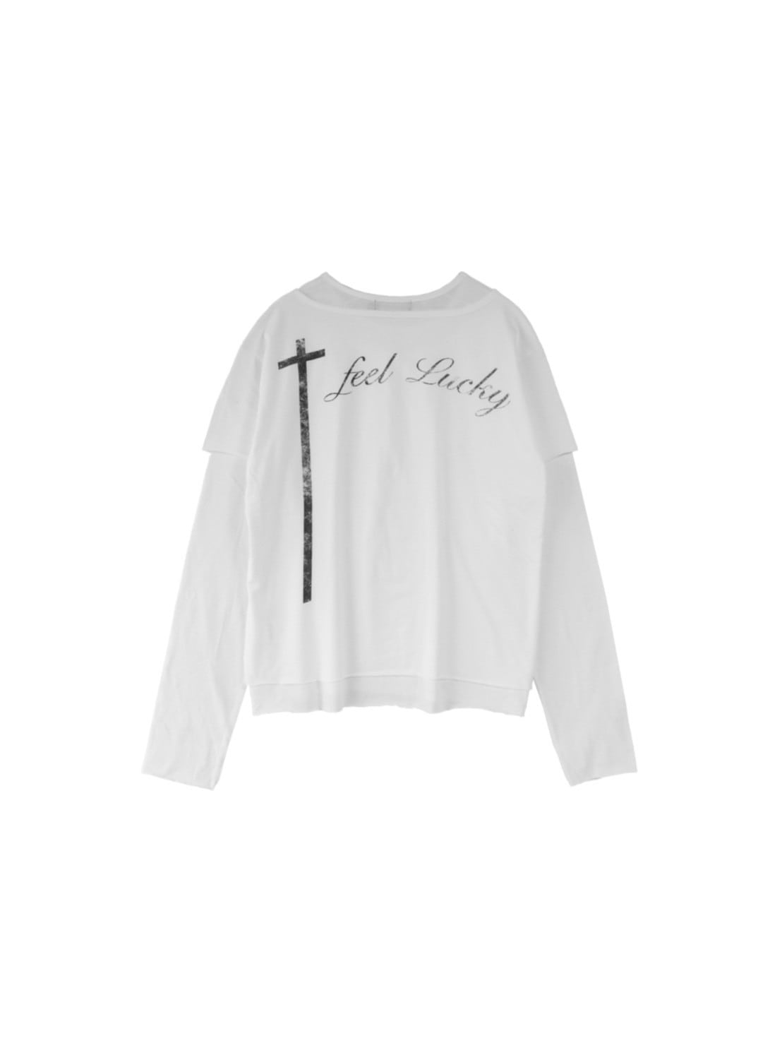 【IFEELLUCKY】Layered cross long sleeve / 【アイフィールラッキー】レイヤードクロス長袖Ｔシャツ