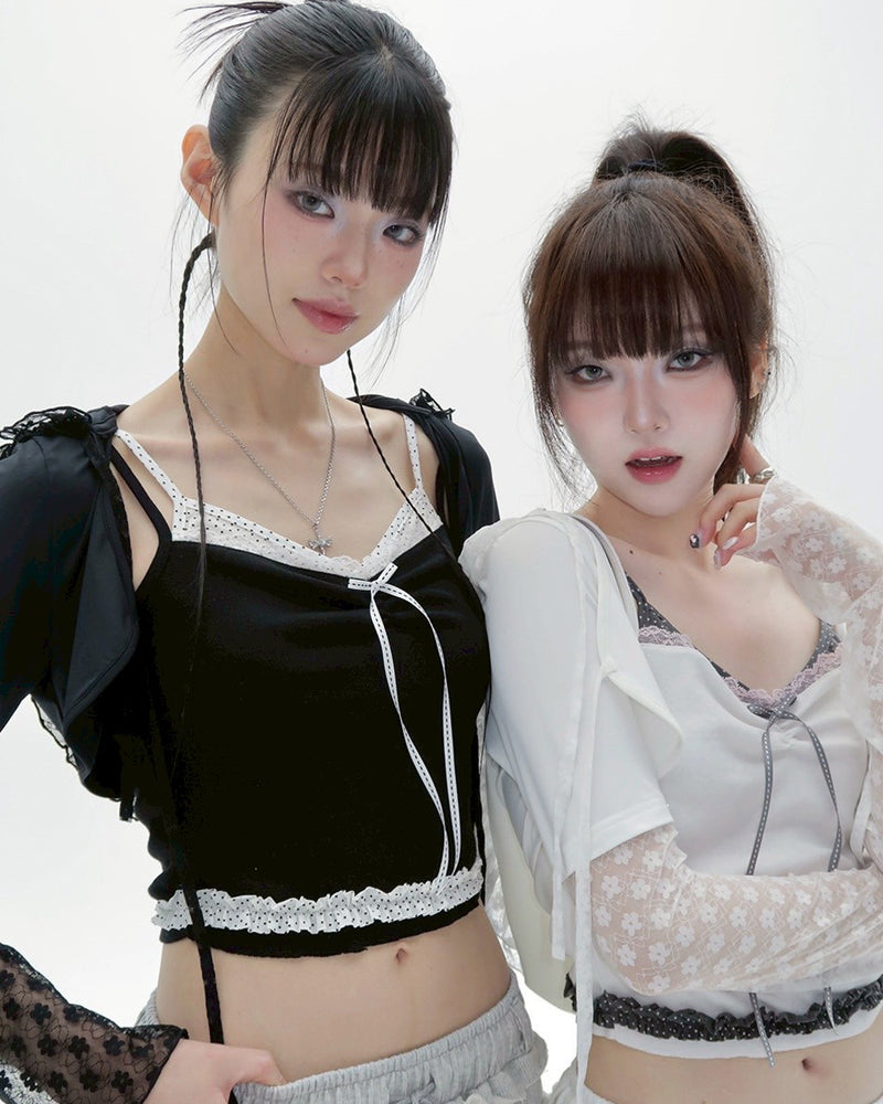 【CHERRYQUIRI】twinkle wrinkle dot sleeveless
