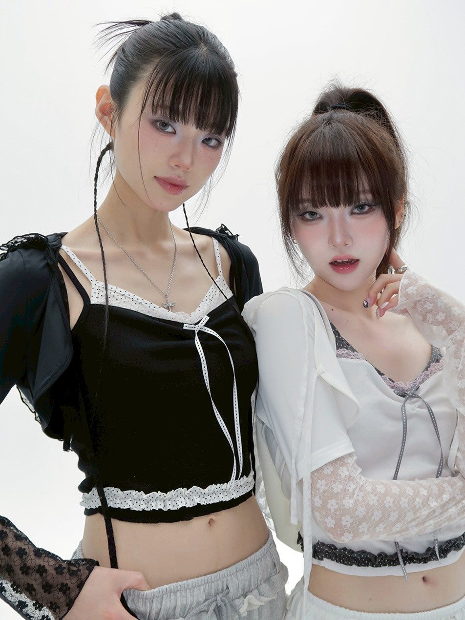 【CHERRYQUIRI】twinkle wrinkle dot sleeveless